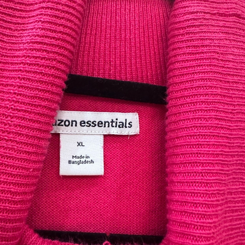Amazon Essentials Women Pink Turtleneck Sweater XL Cotton Blend Knit Long Sleeve - Picture 2 of 4